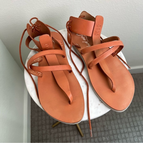 Free People Vacation Day Wrap Sandal Vachetta Tan Size 37.5 / US 6.5 - Picture 3 of 7